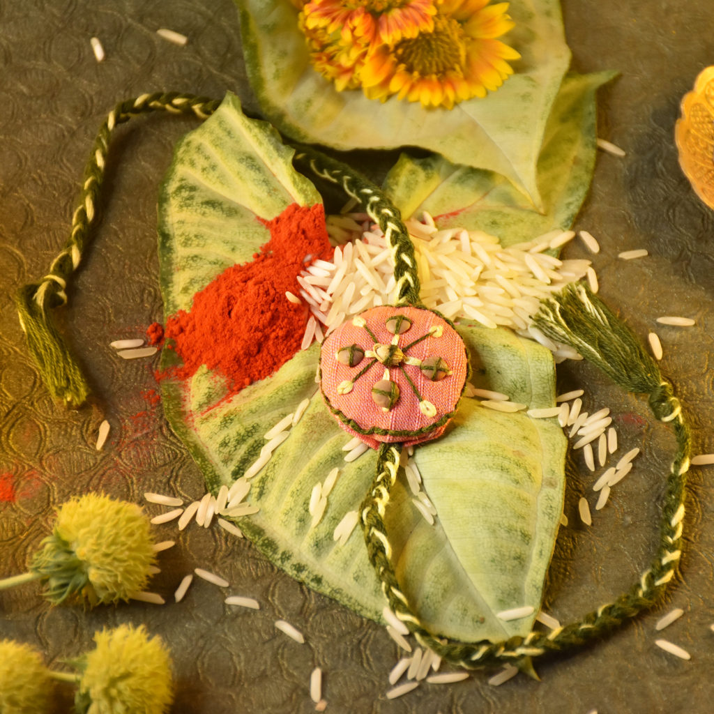round watermelon seed rakhi for brother
